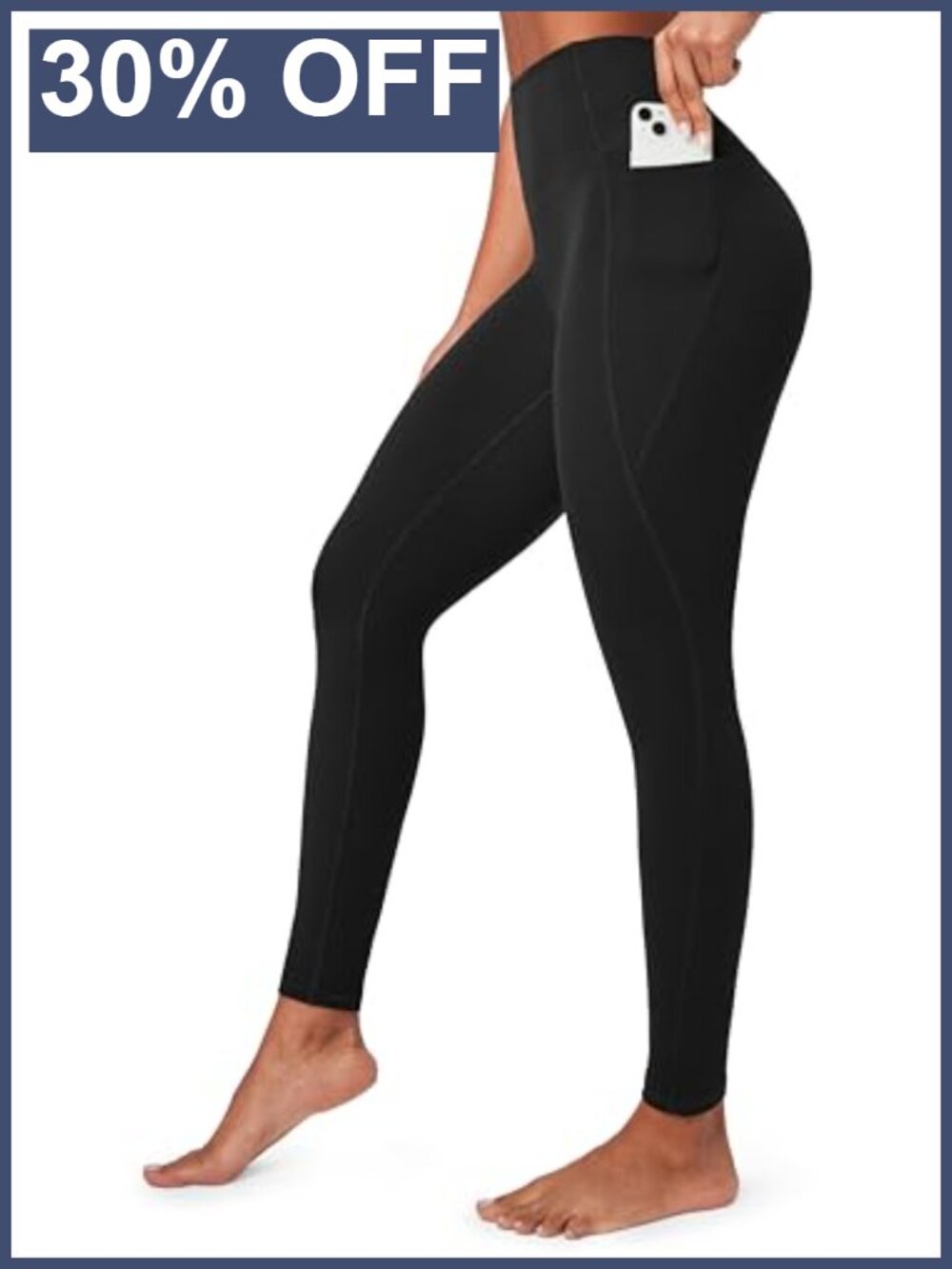 Compression Leggings High Rise Tummy Control Side Pockets Yoga Pants
